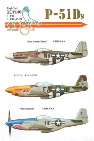 Sticker P-51D Mustang Part 2 (3) 44-13305 WR-Z 355th FG Capt Henry Brown ′Hun Hunter/Texas′, non standard OD on upper surfaces, Meest Verkocht