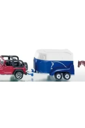 Car+Trailer Horse Miniatuur Direct Beschikbaar