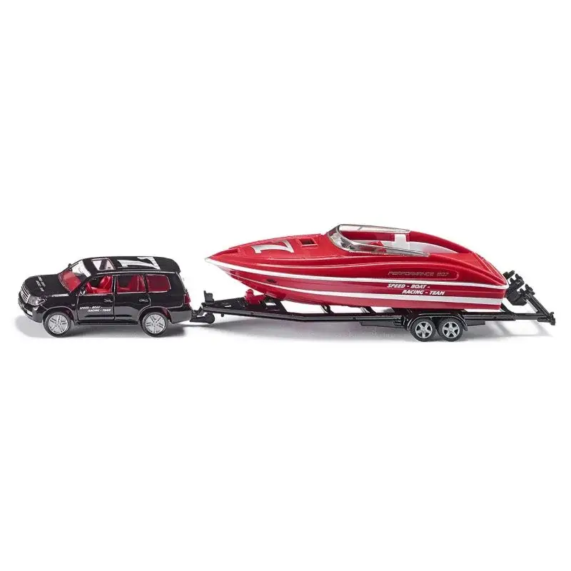 Direct Beschikbaar Auto met aanhangwagen en boot (geen contractuele kleuren) 1/55 Miniatuur
