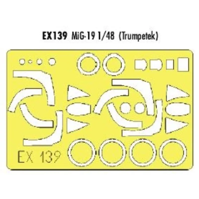 Exclusieve Aanbieding Mikoyan MiG-19 (toebehoren voor modelbouwsets van Trumpeter) (made from yellow Kabuki tape produced in Japan)
