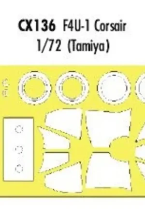 Beperkte Voorraad Vought F4U-1 Corsair (toebehoren voor modelbouwsets van Tamiya) (made from yellow Kabuki tape produced in Japan)