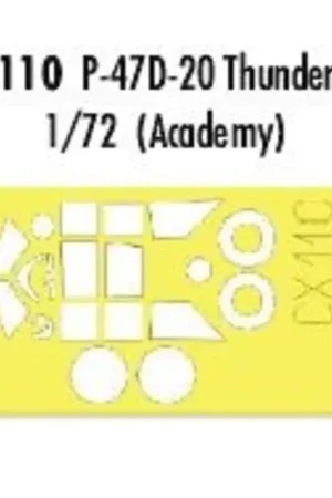 Republic P-47D-20 Thunderbolt (toebehoren voor modelbouwsets van Academy) (made from yellow Kabuki tape produced in Japan) Premium