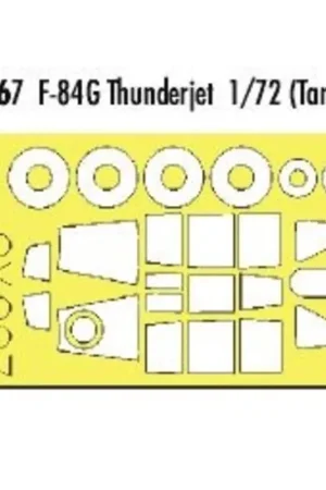 Republic F-84G Thunderjet canopy fame and wheels etc (toebehoren voor modelbouwsets van Tamiya) (made from yellow Kabuki tape pr Direct Verzonden