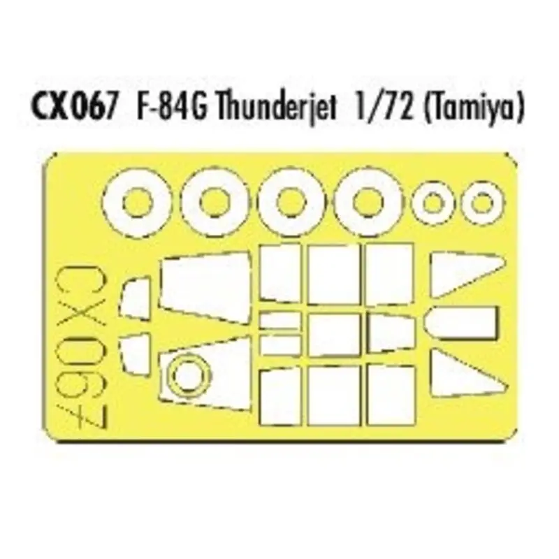 Republic F-84G Thunderjet canopy fame and wheels etc (toebehoren voor modelbouwsets van Tamiya) (made from yellow Kabuki tape pr Direct Verzonden