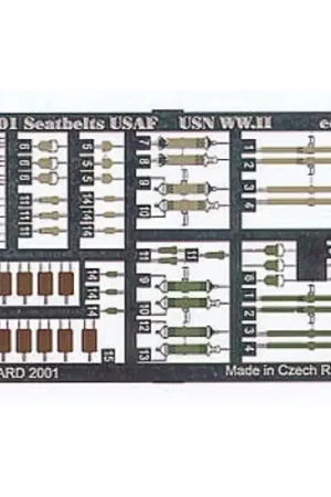 USAF & USN WWII seatbelts PRE-PAINTED IN COLOUR! Accessoire Tijdelijk Beschikbaar