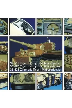 Zimmerit Tiger I mid prod (toebehoren voor modelbouwsets van Academy) Accessoire Tijdelijk Beschikbaar