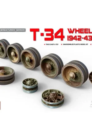 MiniArt: T-34 Wheels Set.1942-43 Series Accessoire Op = Op