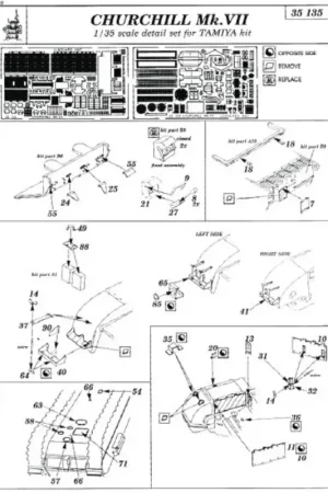 Populair Churchill Mk.VII (toebehoren voor modelbouwsets van Tamiya) Accessoire