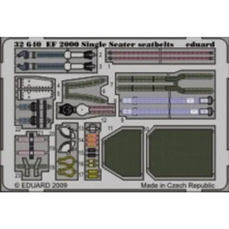 Eurofighter EF-2000 Typhoon single seat seatbelts (toebehoren voor modelbouwsets van Trumpeter) Veilige Betaling