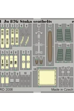 Exclusieve Aanbieding Junkers Ju 87G seatbelts PRE-PAINTED IN COLOUR! (toebehoren voor modelbouwsets van Hasegawa)