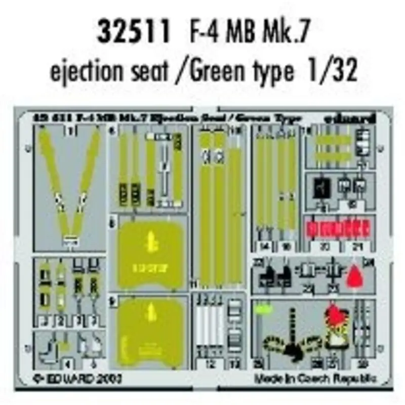 F-4 Martin Baker Mk.7 ejection seat green type PRE-PAINTED IN COLOUR! (toebehoren voor modelbouwsets van Tamiya) Nieuw