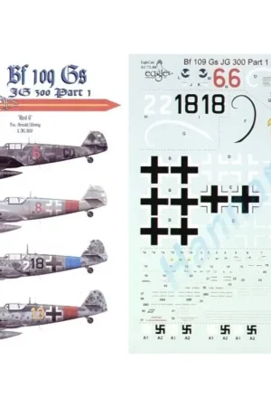 Lage Prijs Sticker Messerschmitt Bf 109G JG 300 Pt 1 (4) Red 6 2/JG300 Ofw Arnold Doring RLM 74/75/76 overpainted with dark grey top and bl