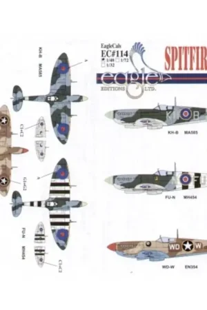 Superprijs Sticker Supermarine Spitfire Mk.IX (3) MA585 KH-B 403 Squadron RCAF P/O Buzz Beurling EN354 WD-W 52nd FG Lt Leonard V. Helton N.