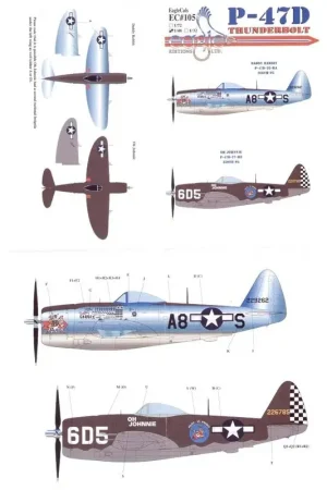 Koopje Sticker Republic P-47D Thunderbolt Pt 2 (2) 42-29262 A8-S 391st FS/366th FG Capt Neil Stanley `Daddy Rabbit′ 42-26785 No 605 Lt