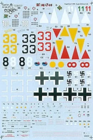Finale Uitverkoop Sticker Messerschmitt Bf 109G-6 (4) JG50 Green 1 Hermann Graf White 10 Alfred Grislawski 1.JG50 Black 33 Black 8 both L./JG 302