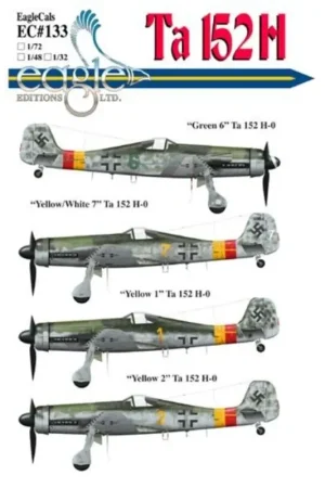 Sticker Focke Wulf Ta 152 subjects complete with new stencils for data plate placements and other newly revealed information Laatste Kans