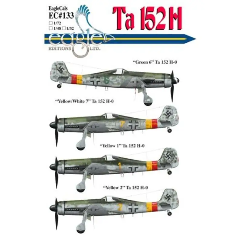 Sticker Focke Wulf Ta 152 subjects complete with new stencils for data plate placements and other newly revealed information Laatste Kans