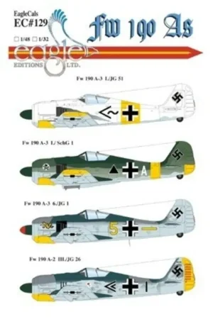 Shop Nu Sticker Focke Wulf Fw 190A (4) Focke Wulf Fw 190A-2 Black Chevron III/JG 26 Hptm Pips Priller Focke Wulf Fw 190A-3 Black Chevron