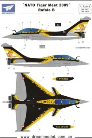 Gratis Retour Sticker Dassault Rafale B NATO Tiger Meet 2009 (toebehoren voor modelbouwsets van Hobby Boss)
