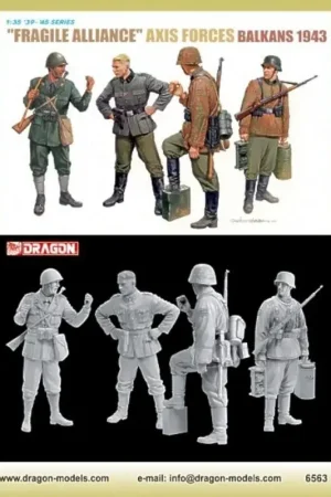 ′Fragile Alliance′ Axis Forces Balkans 1943. (3 x German figures 1 x Italian Figure) Bestseller