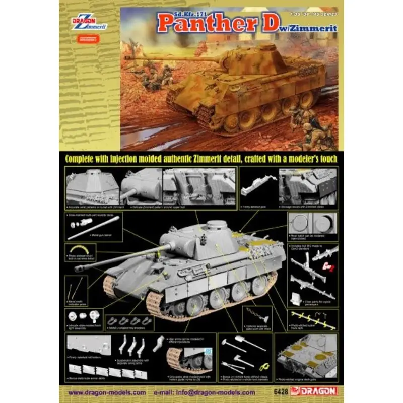 Panther D with Zimmerit Schaalmodel Snelle Levering