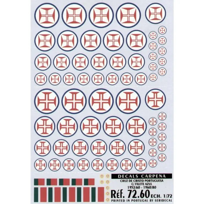 Nu Kopen Sticker Cruz de Cristo Portuguese National Insignia 1952-60 and 1960-80 with Blue outline