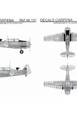 Nieuw Sticker Harvard Mk.IV (1) Portuguese Air Force 50th Anniversary in Service. Overall dark blue with silver trim