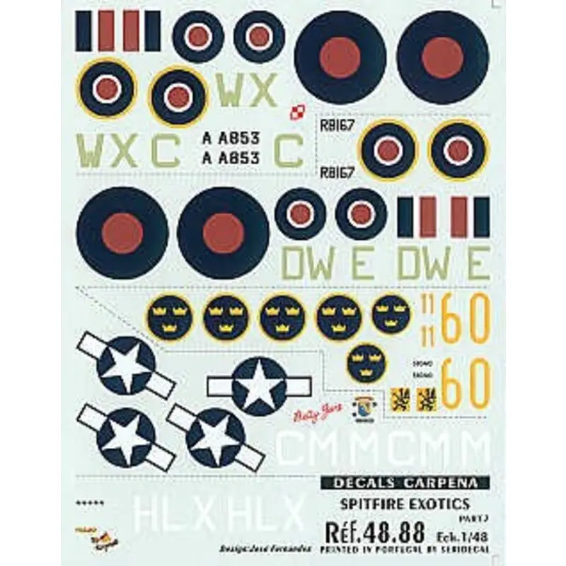 Aanbieding Sticker International Supermarine Spitfire Part 7. (5) Mk.Vb AA853 WX-C 302 Squadron 2nd Polish Fighter Wing Dieppe 1943 Mk.VIII