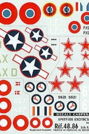 Dagaanbieding Sticker International Supermarine Spitfire Part 5. (5) Mk.Vb BM181 AX-D 107 FS 677 Reconnaissance Gp USAAF UK 1943 Mk.IX 407/47