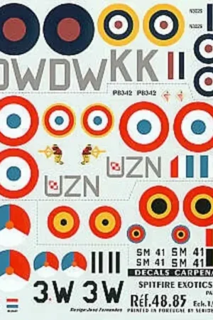 Must-Have Sticker International Supermarine Spitfire Pt 4 (4) Mk.Ia N3029 DW-K 610 Squadron Biggin Hill 1940 Mk.IIb P8342 UZ-N 306 (Polish