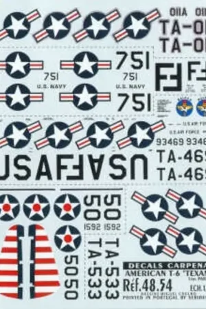 Hoge Kwaliteit Sticker North American T-6 Texan Part 1. (5) TA-011 8147 TCS Korea 1950 27751 751/F Oakland NAR 1950 93469 TA-469 ATC 1953 41-59