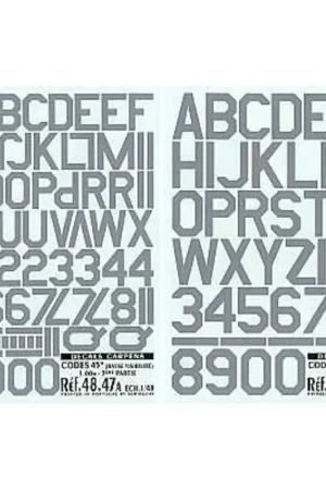 Sticker Grey Code Letters and Numbers 45 degree corners 2 sizes. 1.00m 1.25m Double sheet Alleen Vandaag
