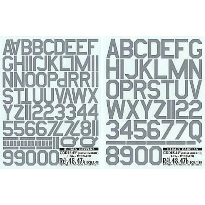 Sticker Grey Code Letters and Numbers 45 degree corners 2 sizes. 1.00m 1.25m Double sheet Alleen Vandaag