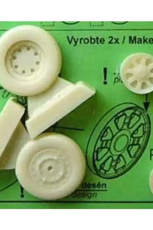 Superprijs Vought F4U Corsair Wheels with plain spoked discs and diamond design tyre (toebehoren voor modelbouwsets van Hasegawa and Tamiya