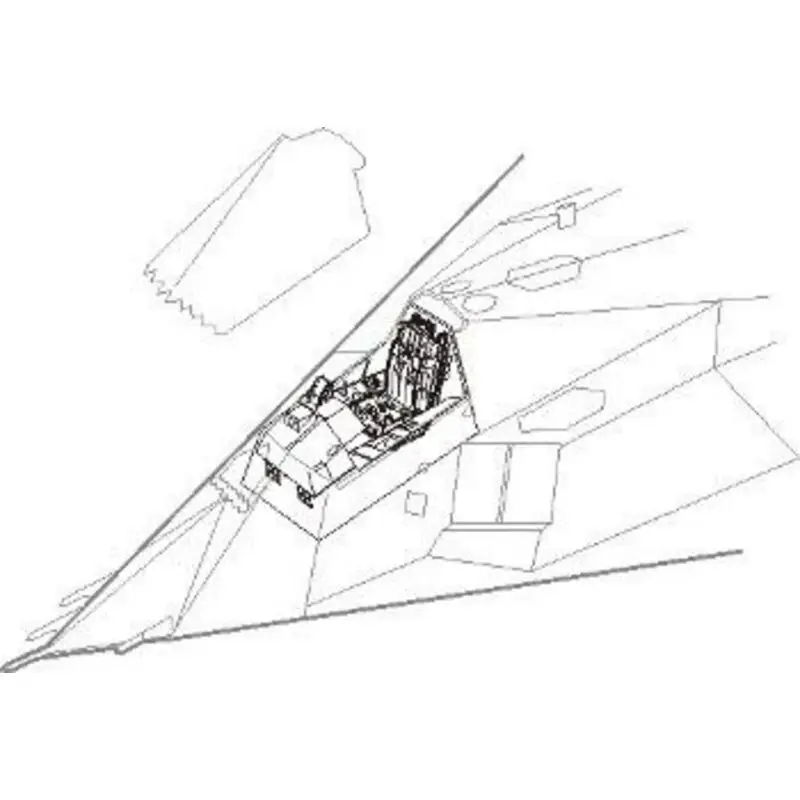 Lockheed F-117A interior set. Contains color photo-etched parts resin parts for cockpit and seat. (toebehoren voor modelbouwsets Weekendaanbieding