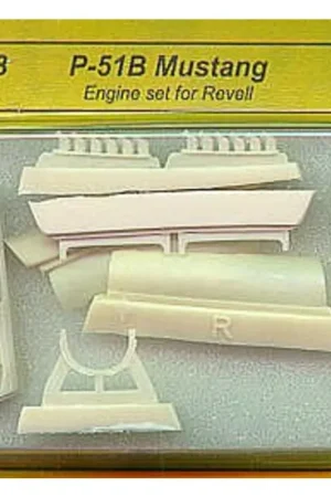 Op = Op North American P-51B Mustang engine exhausts and panels (toebehoren voor modelbouwsets van Revell)