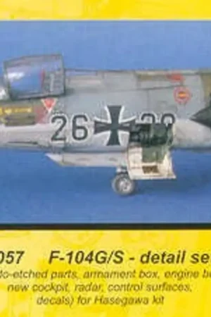 Lockheed F-104S/G details. Vac form canopy etched parts cockpit separate control surfaces engine box and radar (toebehoren voor Favoriet