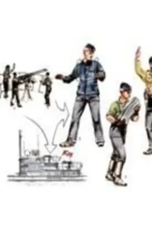 3 x gun crew figures for U-VII Atlantic version. Gun Crew for 2cm gun (toebehoren voor modelbouwsets van Revell) Uitverkoop
