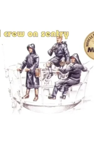 3 x crew figures on sentry duty for U-Boat Type VIIc (toebehoren voor modelbouwsets van Revell) Beperkte Voorraad