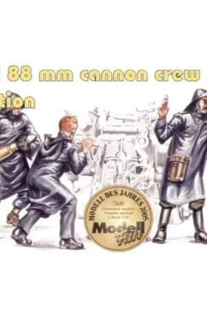 Koopje 3 x 88mm cannon crew in action for U-Boat Type VIIc (toebehoren voor modelbouwsets van Revell)