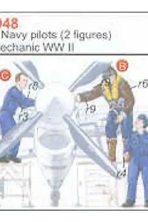 Flitsaanbieding 2 Royal Navy/RN Pilots WWII + Mechanic Figuren