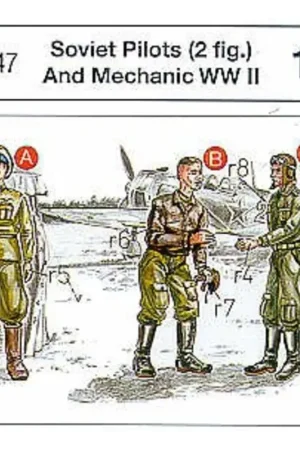 Laatste Kans 2 Soviet Pilots WWII + Mechanic Figuren