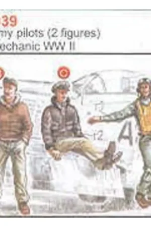2 US Army Pilots WWII + Mechanic Figuren Flitsaanbieding