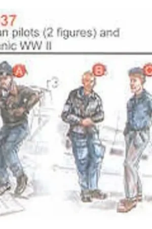 Weekendaanbieding 2 German Pilots WWII + Mechanic Figuren