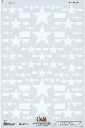 Sticker US National Insignia Part 5. 1943-47 White star and bar used on sea blue aircraft Hoge Kwaliteit