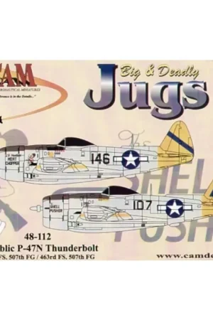 Betrouwbaar Sticker Republic P-47N Thunderbolt (2) 44-88211/146 464FS Lil Mealie′s Meat Chopper 44-88313 463FS107 The Shell Pusher. Both 507