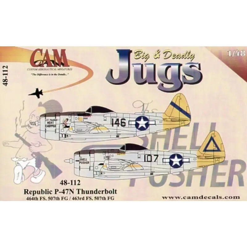 Betrouwbaar Sticker Republic P-47N Thunderbolt (2) 44-88211/146 464FS Lil Mealie′s Meat Chopper 44-88313 463FS107 The Shell Pusher. Both 507
