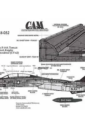 Koopje Sticker Grumman F-14A (1) 161621 NF/100 VF-154 Black Knights USS Independence 1996