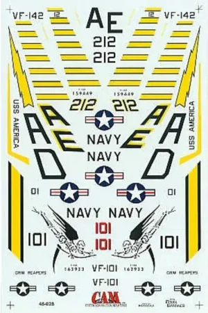 Speciale Aanbieding Sticker Grumman F-14A/B 162923 AD/101 VF-101 Grim Reapters 159449 AE/212 Ghostriders VF-142 USS America