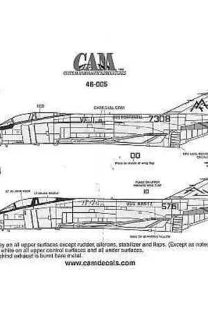 Superprijs Sticker F-4J Phantom 157308 AA/100 VF-11 Red Rippers CAG USS Forrestal 155761 AD/210 VF-74 Be-Devilers USS NImitz